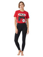 Image for Women's Brand Logo Printed Top,Red
