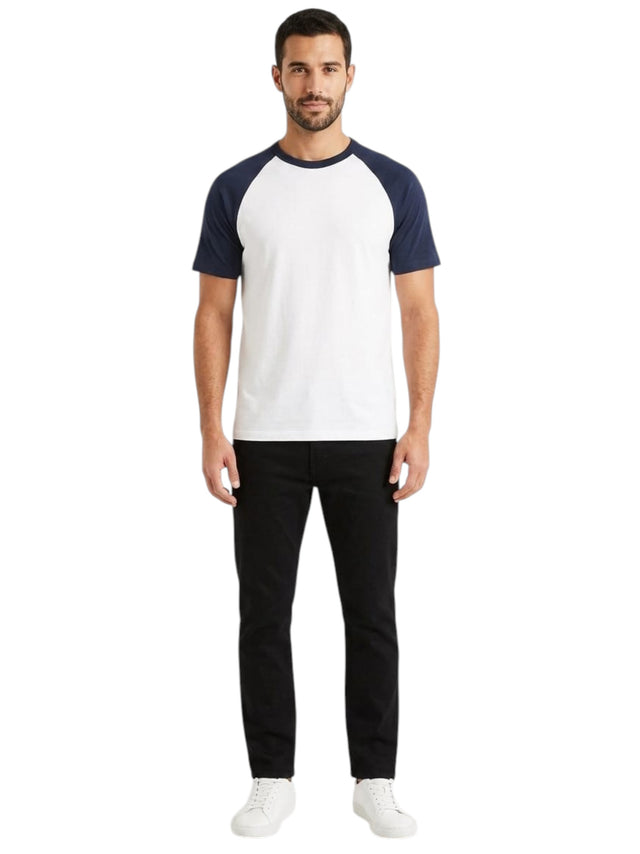 Image for Men's Colorblocked Top,White/Navy