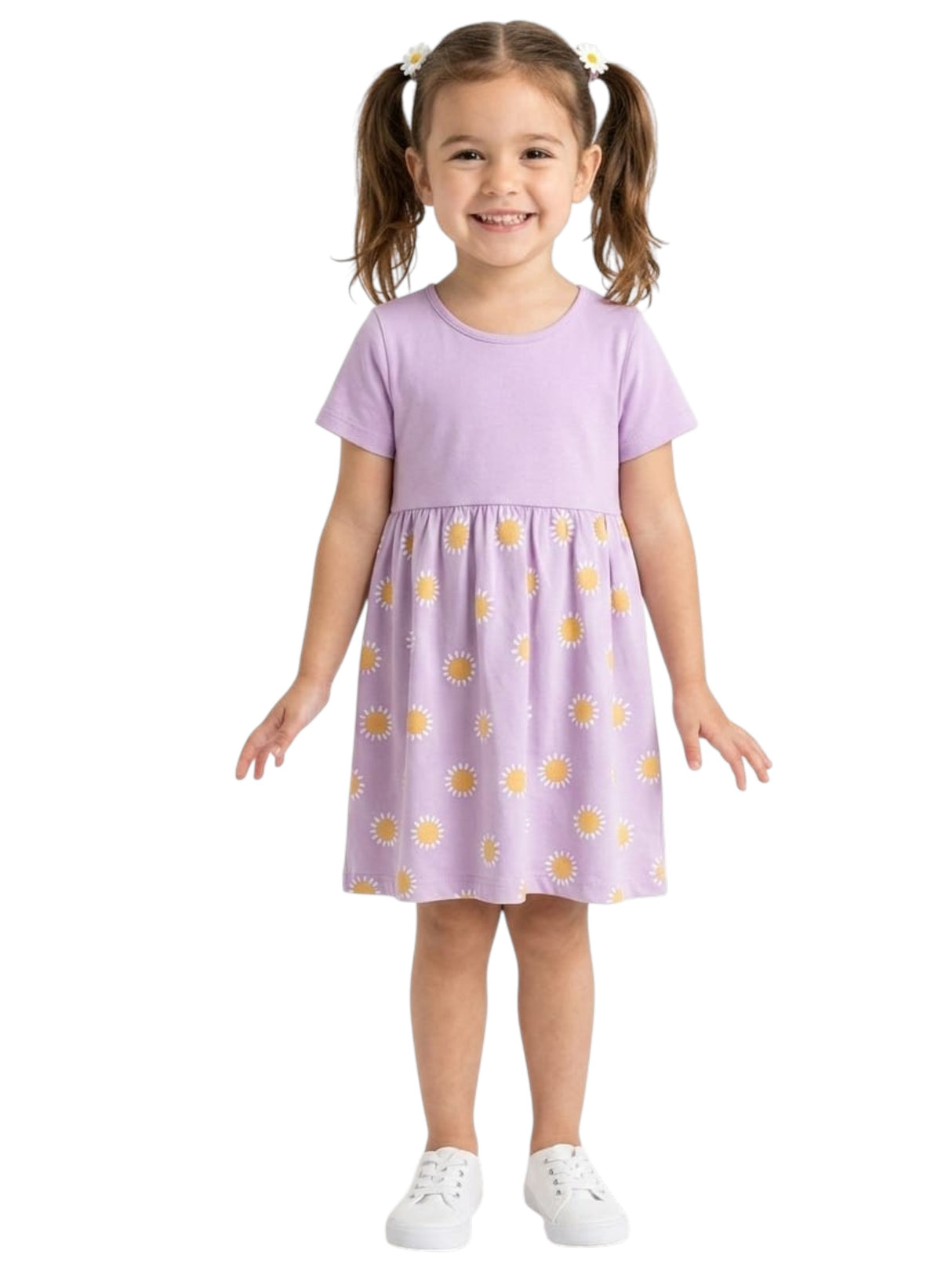 Image for Kids Girl's Printed Dress,Purple
