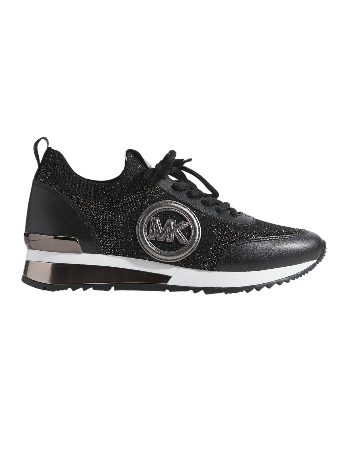 Image for Women's Shiny Kitted Logo Designed Shoes,Black