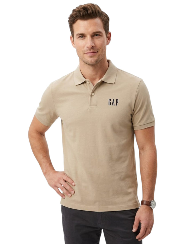 Image for Men's Brand Logo Printed Top,Beige