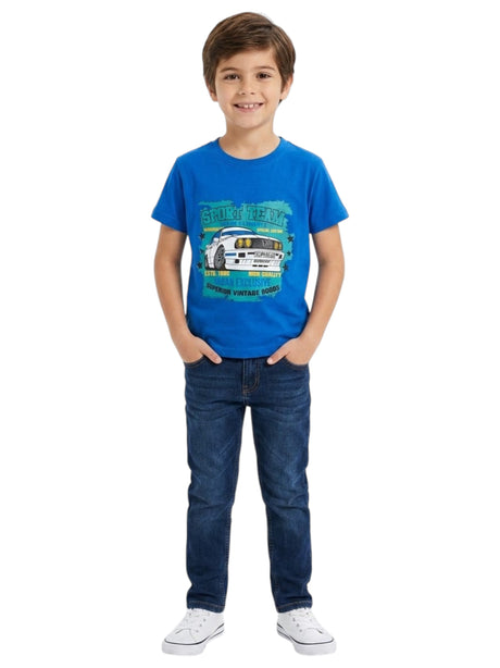 Image for Kids Boy's Printed Top,Navy Blue