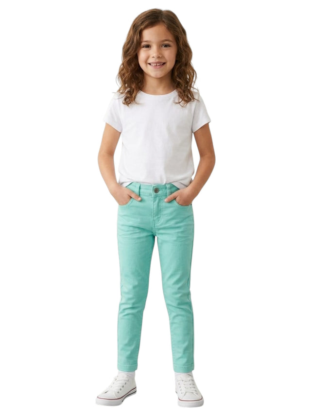 Image for Kids Girl's Plain Solid Jeans,Turquoise