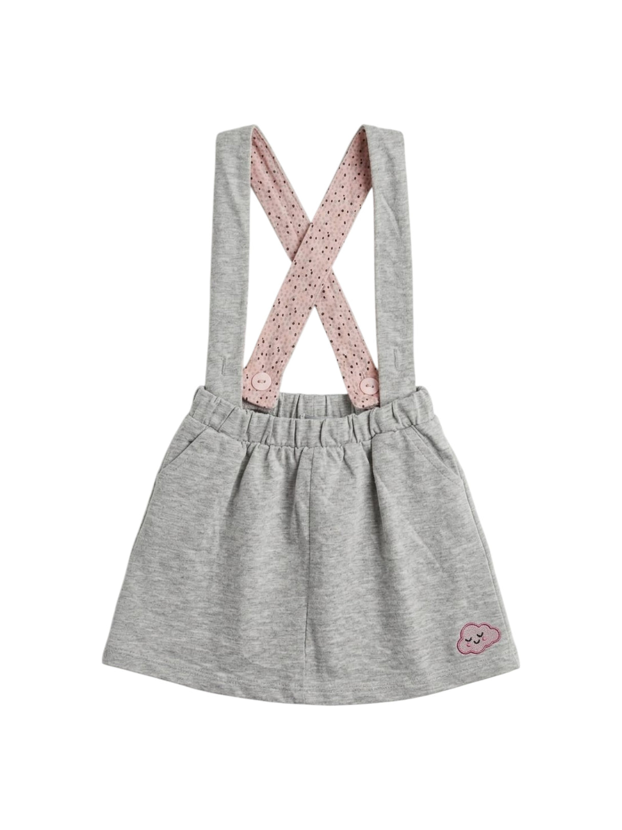Image for Kids Girl's Plain Skirt&Adjustable Straps,Light Grey