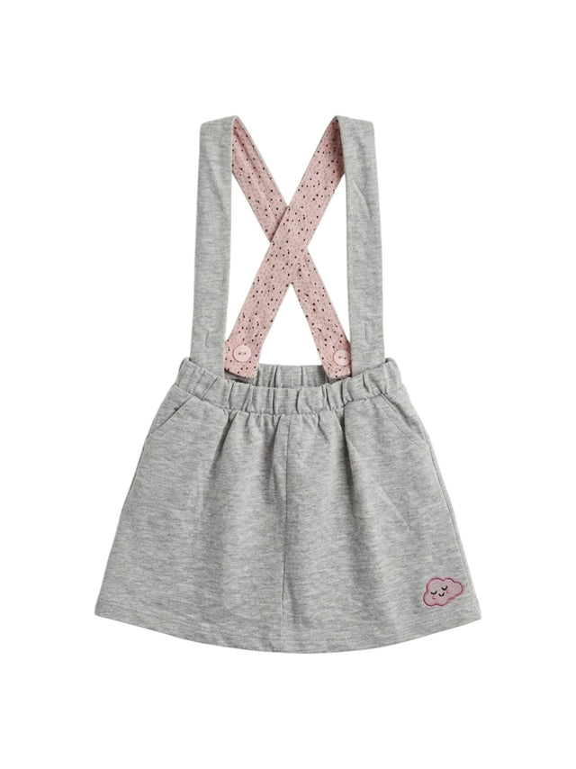 Image for Kids Girl's Plain Skirt&Adjustable Straps,Light Grey