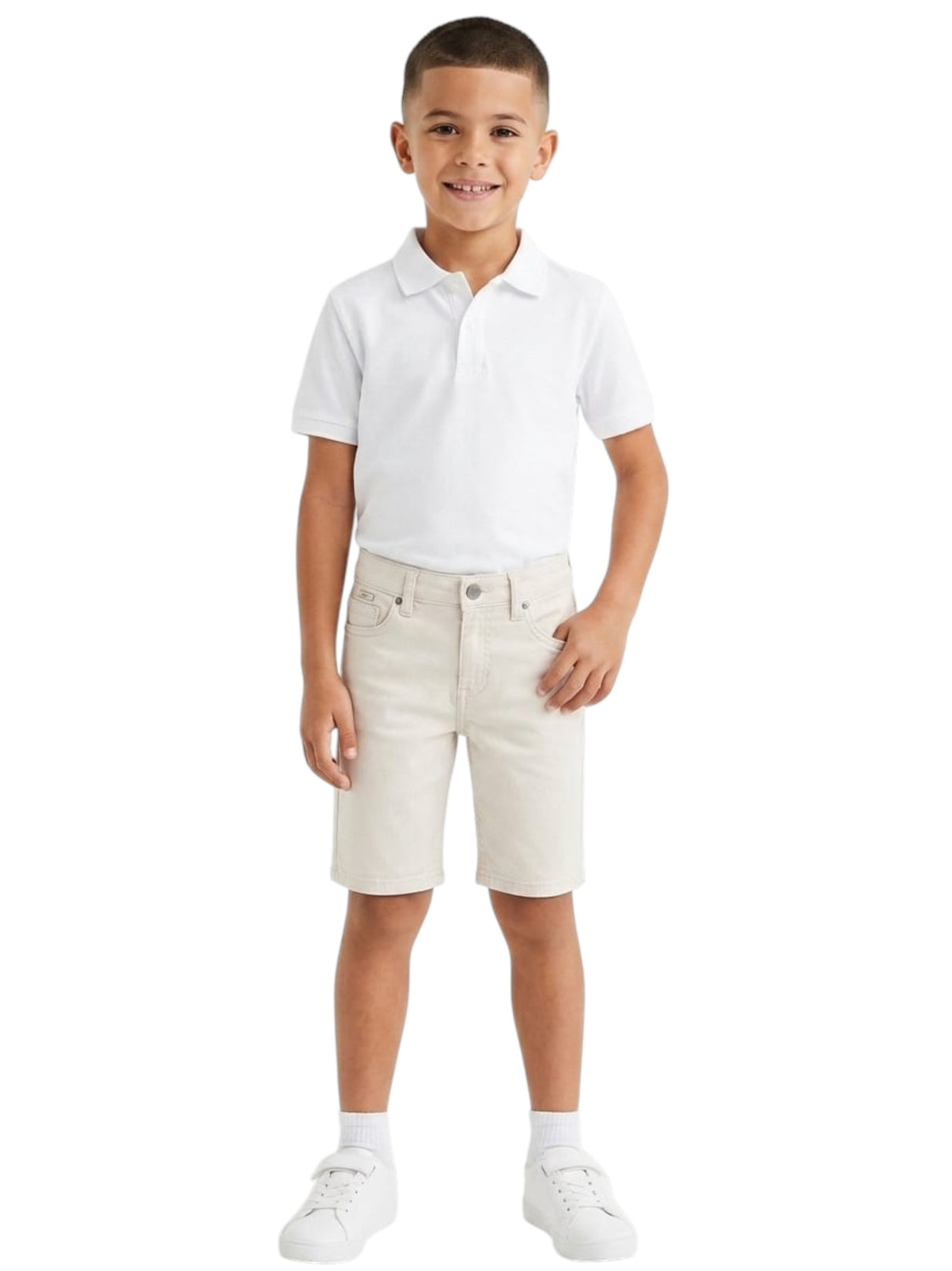 Image for Kids Boy's Plain Short,Off White