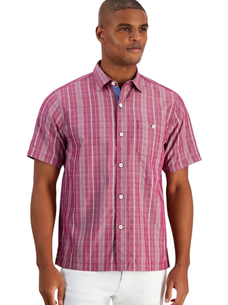 Image for Men's Plaid Dress Shirt,Dusty Burgundy