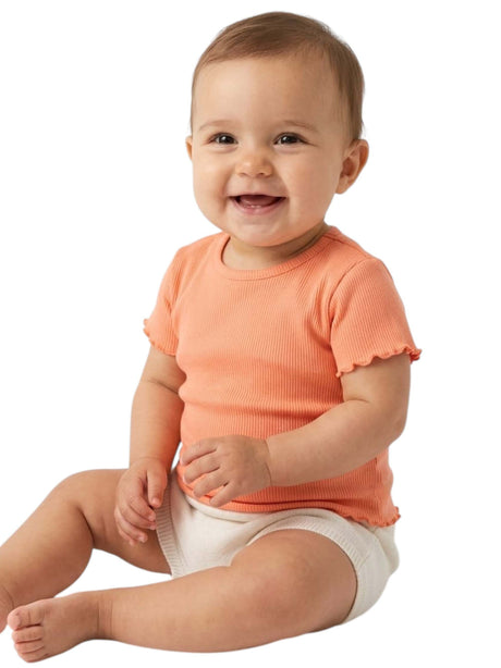 Image for Kids Girl's Ribbed Top,Light Apricot