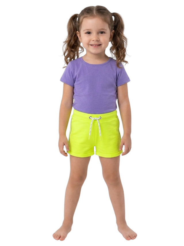 Image for Kids Girl's Side Stripped Plain Short,Light Green