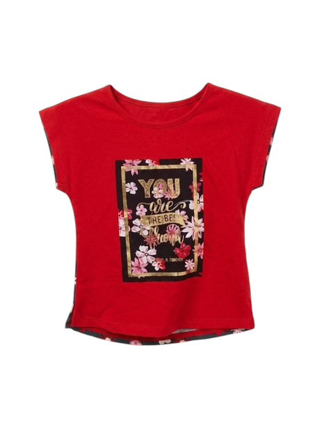 Image for Kids Girl's Back Printed Top,Red