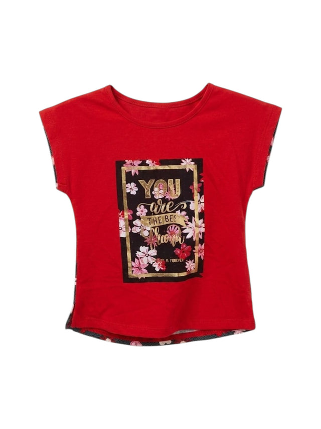 Image for Kids Girl's Back Printed Top,Red