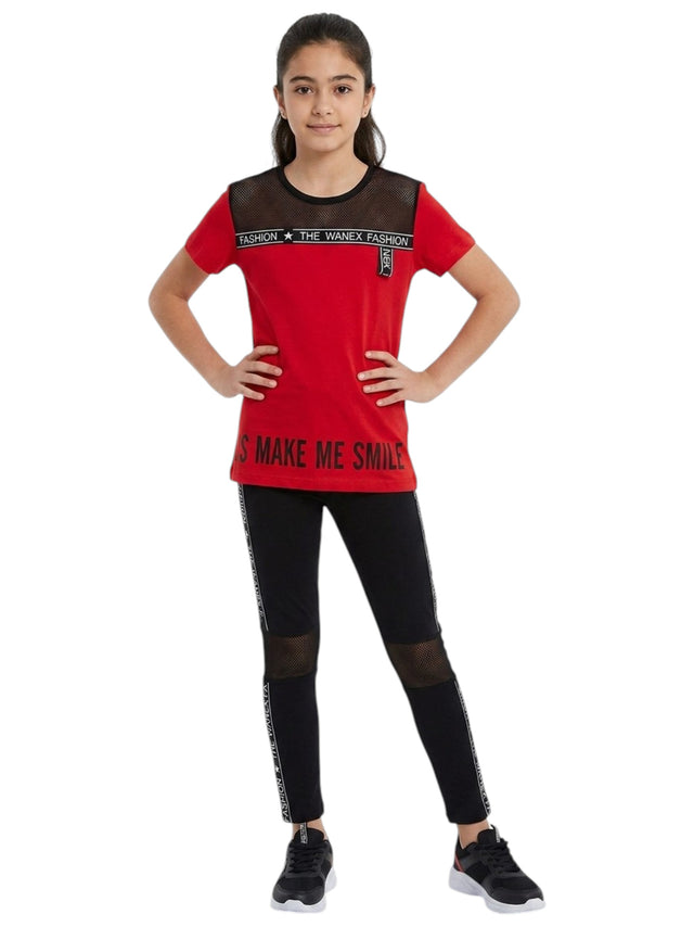 Image for Kids Girl's Printed Pajama Set,Red