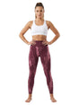 Image for Women's Ribbed Printed Legging,Burgundy