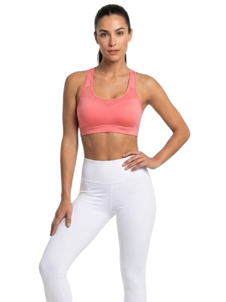 Image for Women's Plain Open Back Sport Bra,Dark Coral