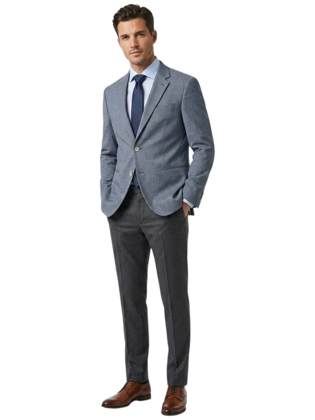 Image for Men's Textured Blazer,Heather Blue