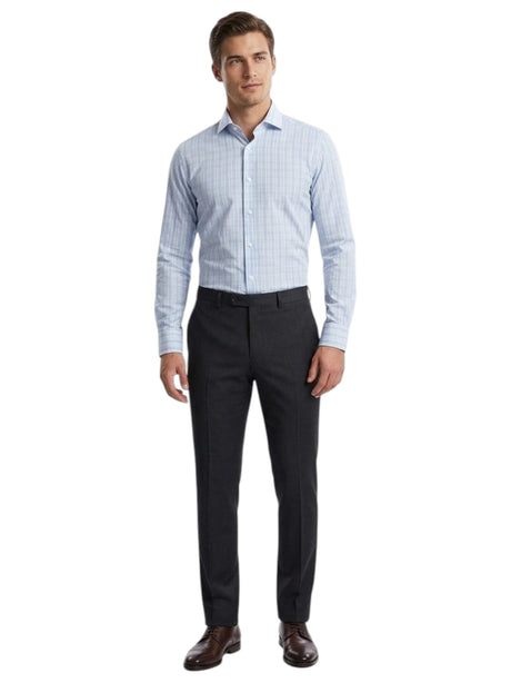 Image for Men's Plaid Dress Shirt,Light Blue