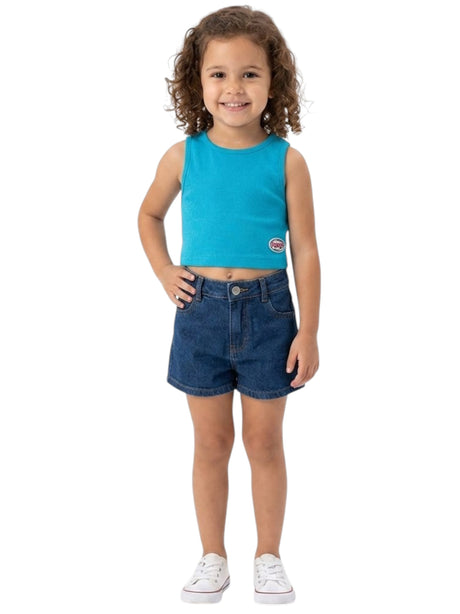 Image for Kids Girl's Ribbed Crop Top,Blue