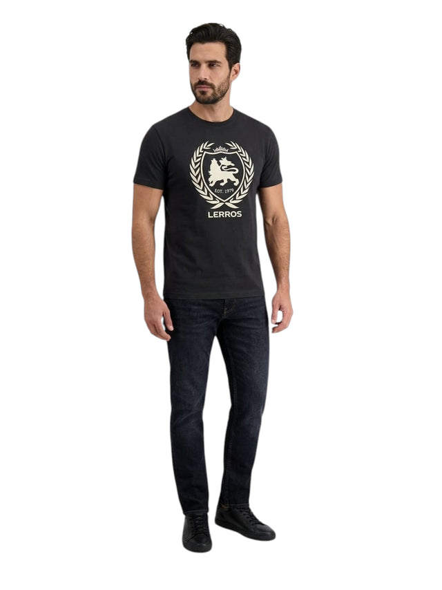 Image for Men's Brand Logo Printed Top,Black