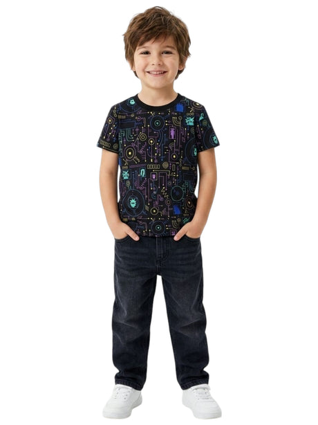 Image for Kids Boy's Printed Top,Black