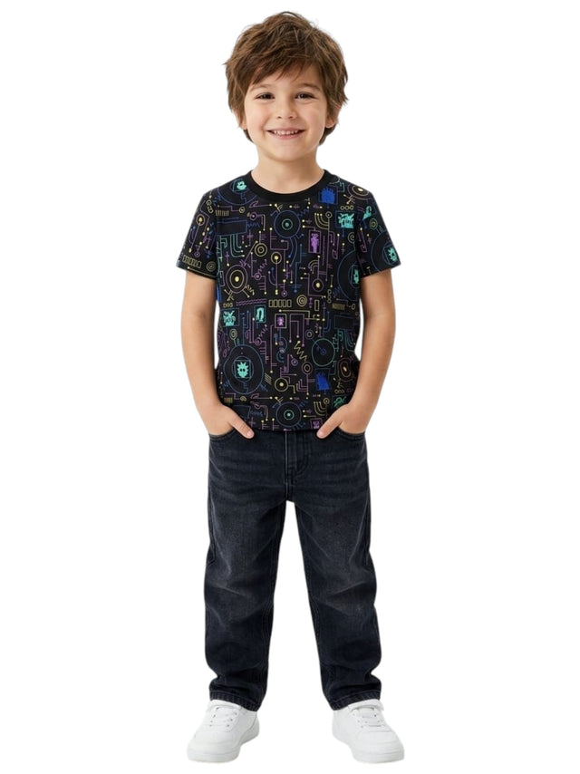 Image for Kids Boy's Printed Top,Black