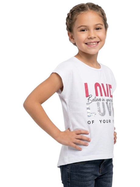 Image for Kids Girl's Printed Top,White