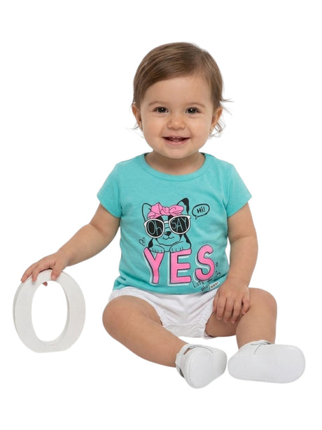 Image for Kids Girl's Graphic Printed Top,Light Blue