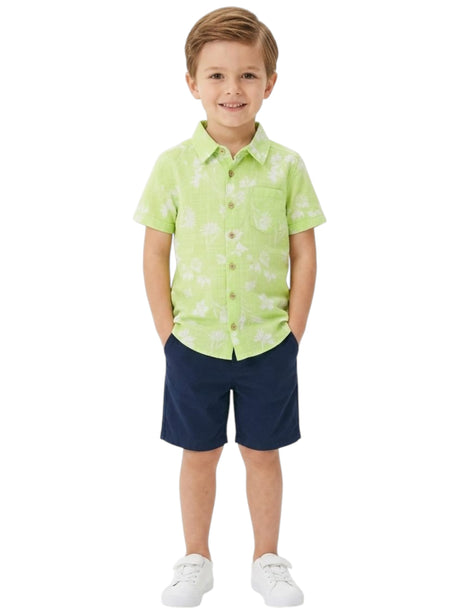Image for Kids Boy's Printed Dress Shirt,Light Green
