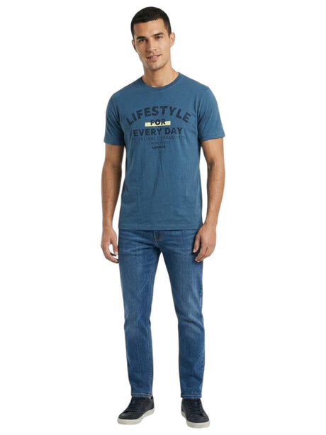 Image for Men's Printed Top,Light Navy