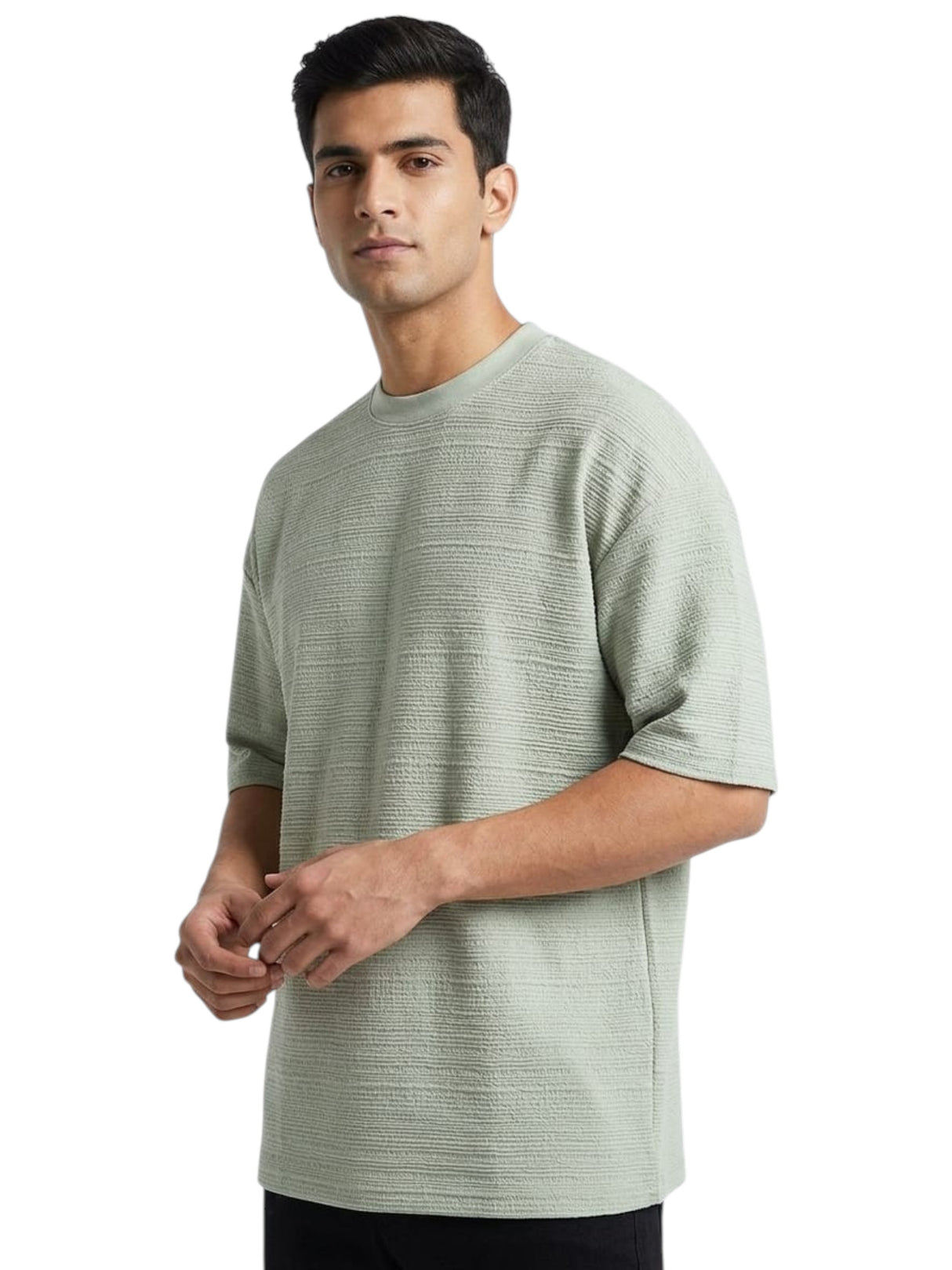 Image for Men's Textured Top,Mint Green