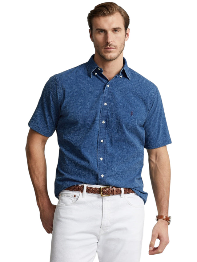 Image for Men's Textured Dress Shirt,Dusty Navy