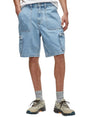 Image for Men's Plain Solid Cargo Jeans Short,Light Blue