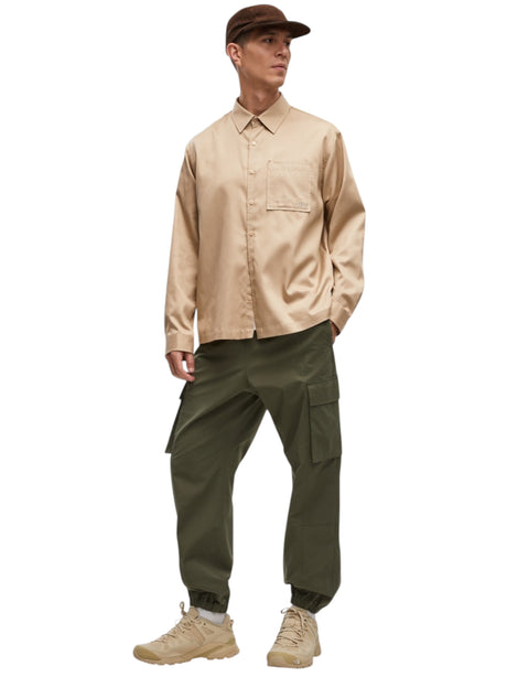 Image for Men's Plain Solid Dress Shirt,Beige