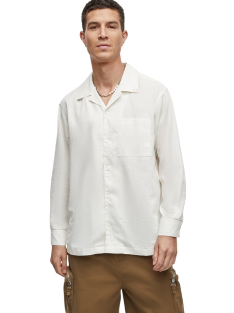 Image for Men's Plain Solid Dress Shirt,Off White
