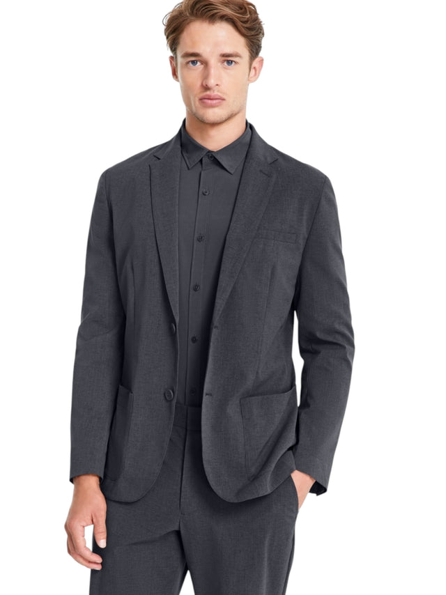 Image for Men's Plain Solid Blazer,Dark Grey