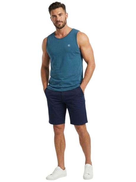 Image for Men's Plain Solid Top,Light Navy