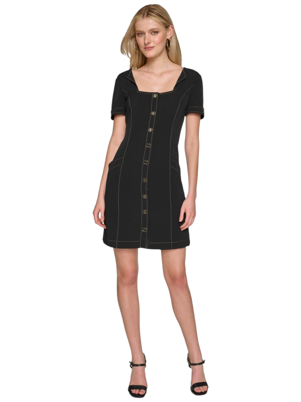 Image for Women's Plain Solid Dress,Black