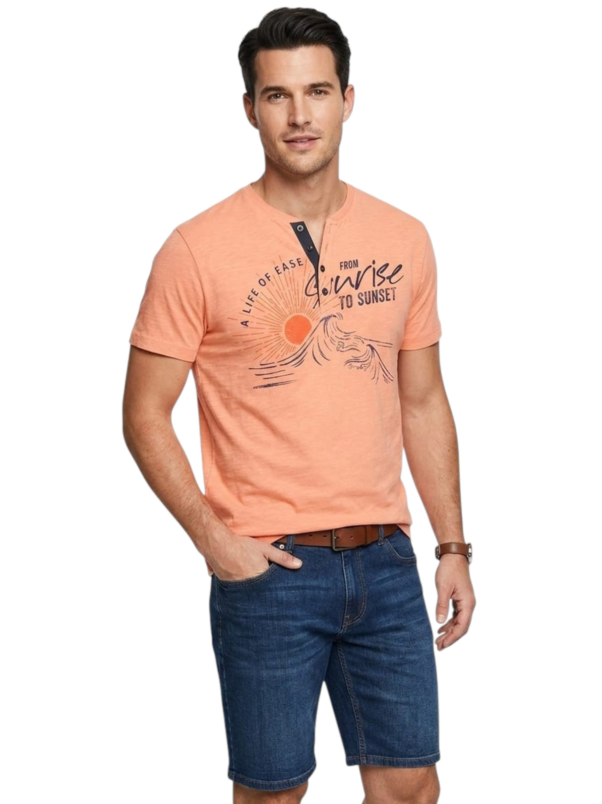 Image for Men's Printed Top,Orange