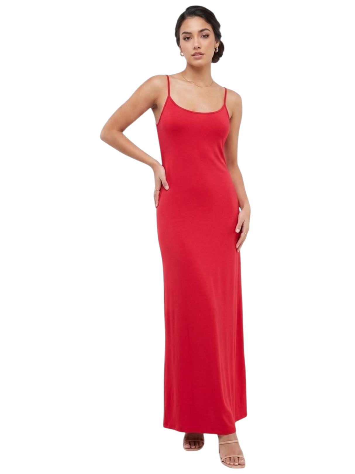 Image for Women's Plain Solid Dress,Red