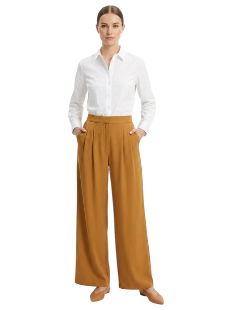 Image for Women's Plain Solid Classic Pant,Light Brown 