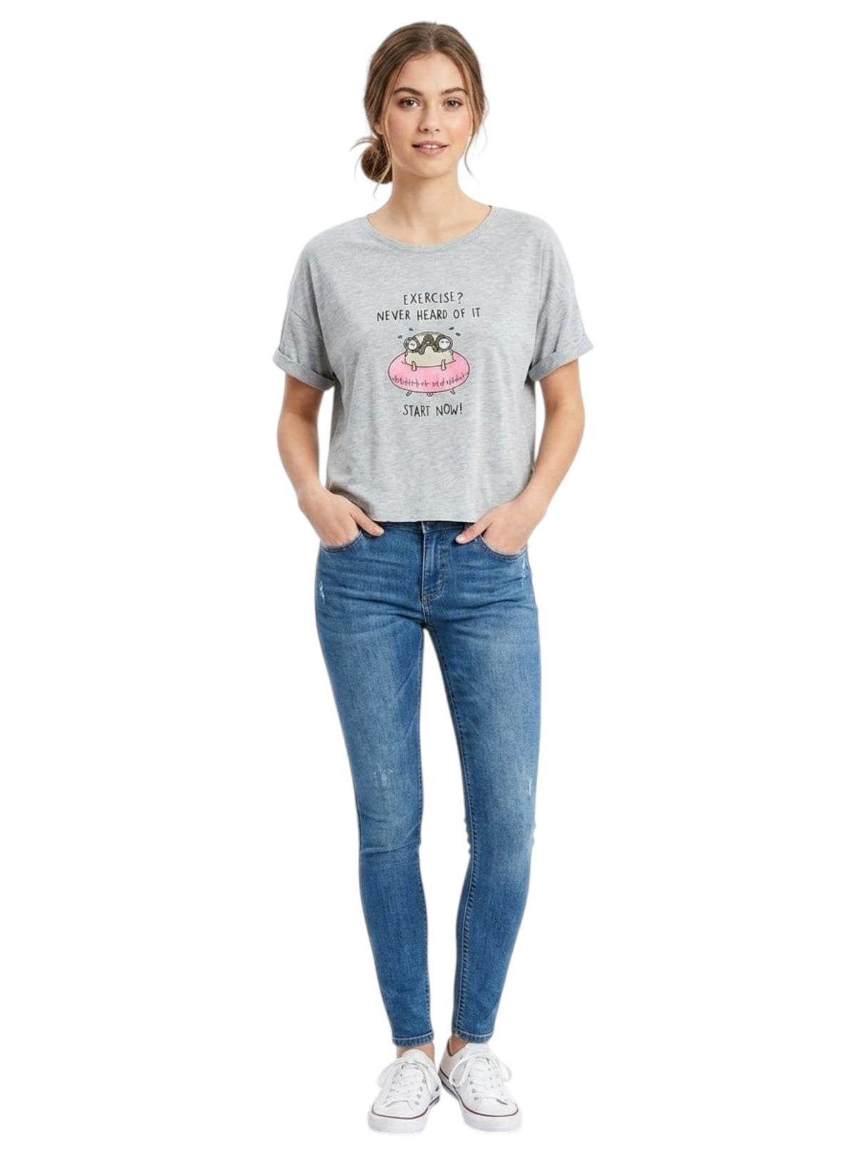 Image for Women's Printed Top,Grey