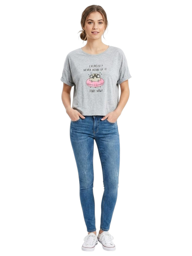 Image for Women's Printed Top,Grey
