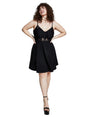 Image for Women's Plain Open Lace Dress,Black