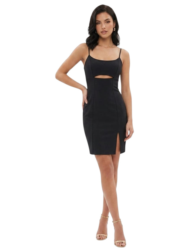 Image for Women's Plain solid Dress,Black