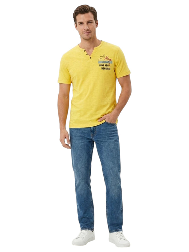 Image for Men's Printed Top,Yellow