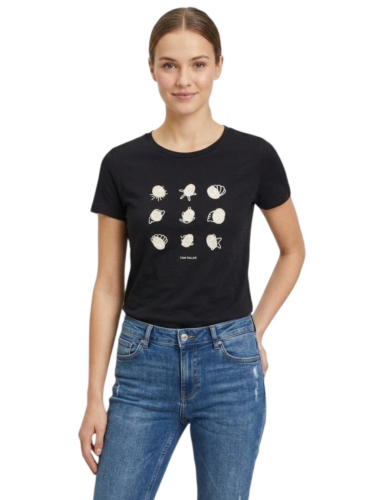 Image for Women's Printed Top,Black