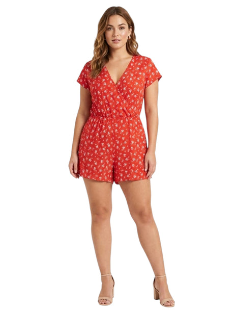Image for Women's Printed Jumpsuit,Red