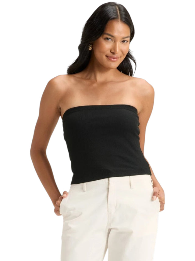 Image for Women's Ribbed Off Shoulders Top,Black