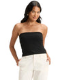 Image for Women's Ribbed Off Shoulders Top,Black