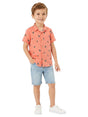 Image for Kids Boy's Printed Dress Shirt,Coral