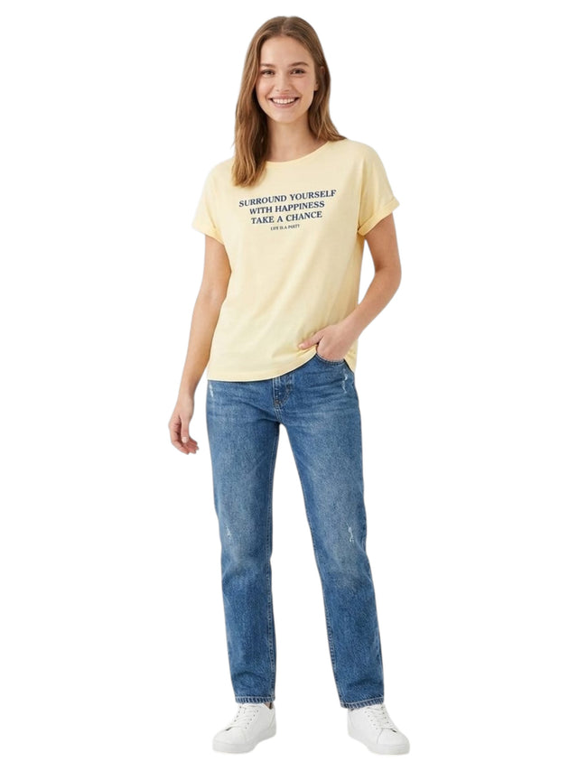 Image for Women's Printed Top,Warm Yellow